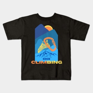 rock climbing retro style Kids T-Shirt